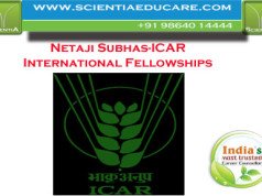 Netaji Subhas-ICAR International Fellowships in India, 2015-2016