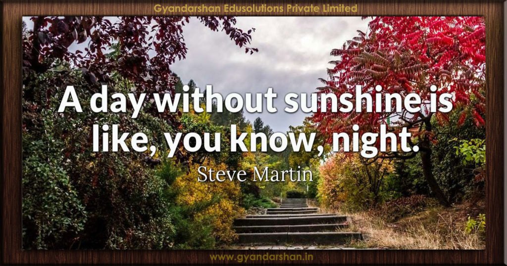 A day without sunshine is like, you know, night. Steve Martin - Online ...