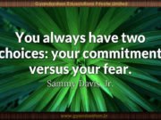 You always have two choices: your commitment versus your fear. Sammy Davis, Jr.