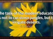 The task of the modern educator is not to cut down jungles, but to irrigate deserts. C. S. Lewis