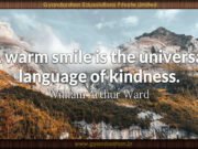 A warm smile is the universal language of kindness. William Arthur Ward