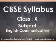 English Communicative Class X Syllabus