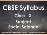 Social Science Class X Syllabus