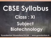 Biotechnology Class XI Syllabus