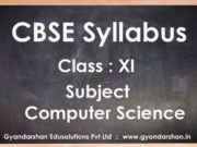 Computer Science Class XI Syllabus