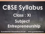 Entrepreneurship Class XI Syllabus