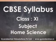Home Science Class XI Syllabus