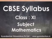 Mathematics Class XI Syllabus