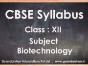 Biotechnology Class XII Syllabus