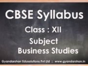 Business Studies Class XII Syllabus