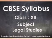 Legal Studies Class XII Syllabus