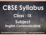 English Communicative Class IX Syllabus